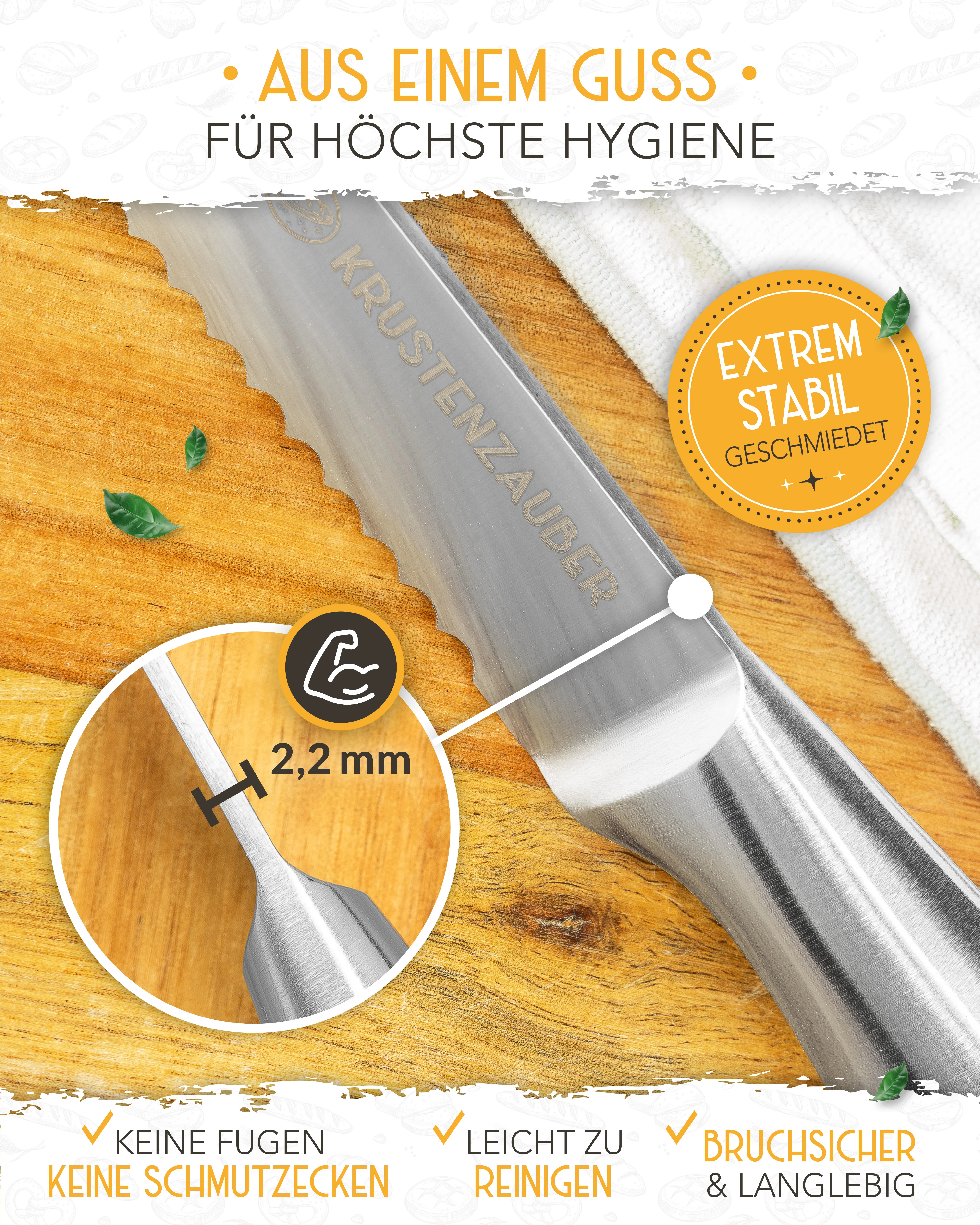 Brotmesser mit Wellenschnitt aus rostfreiem Edelstahl - Image 11