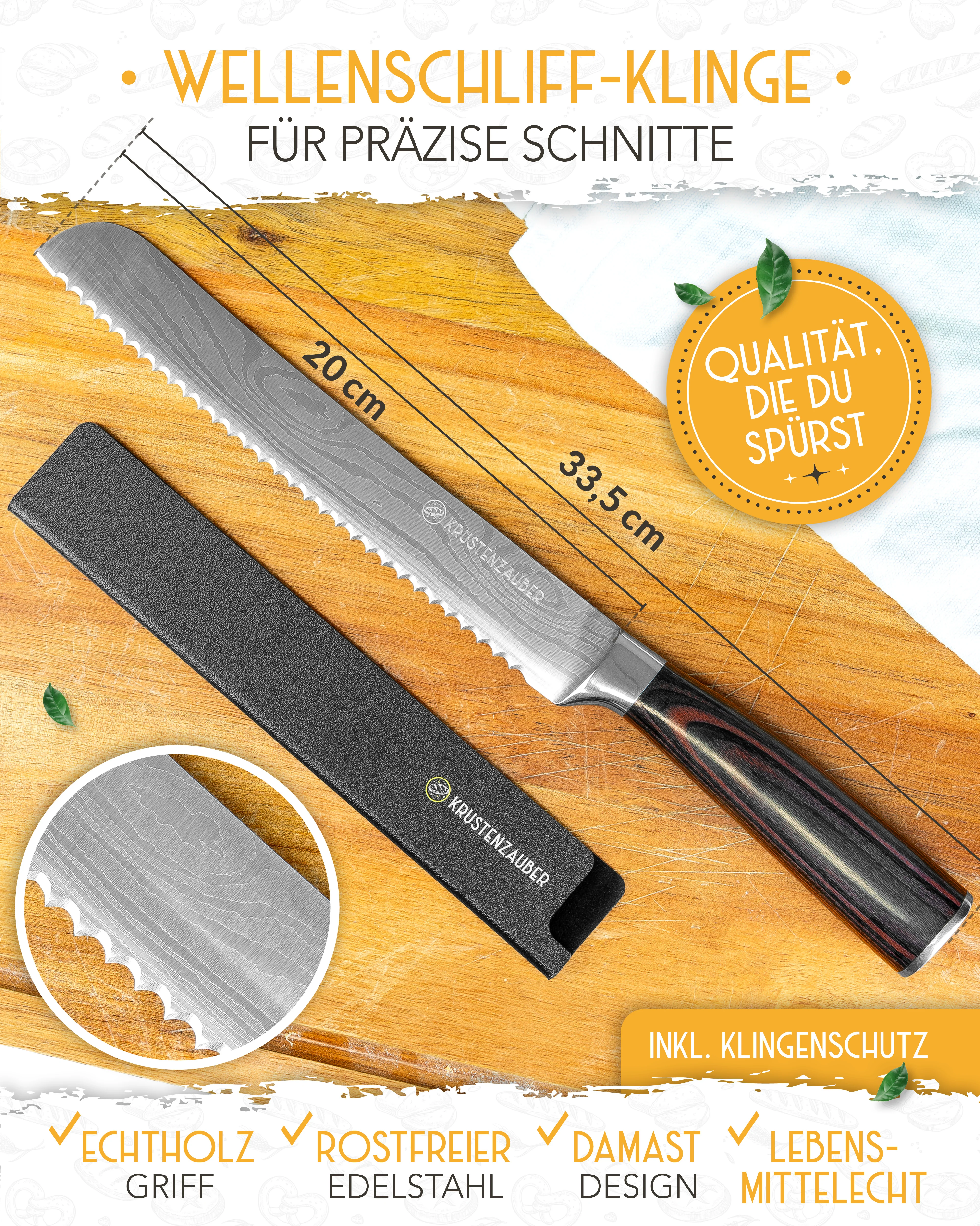 Brotmesser mit Wellenschnitt aus rostfreiem Edelstahl - Image 15