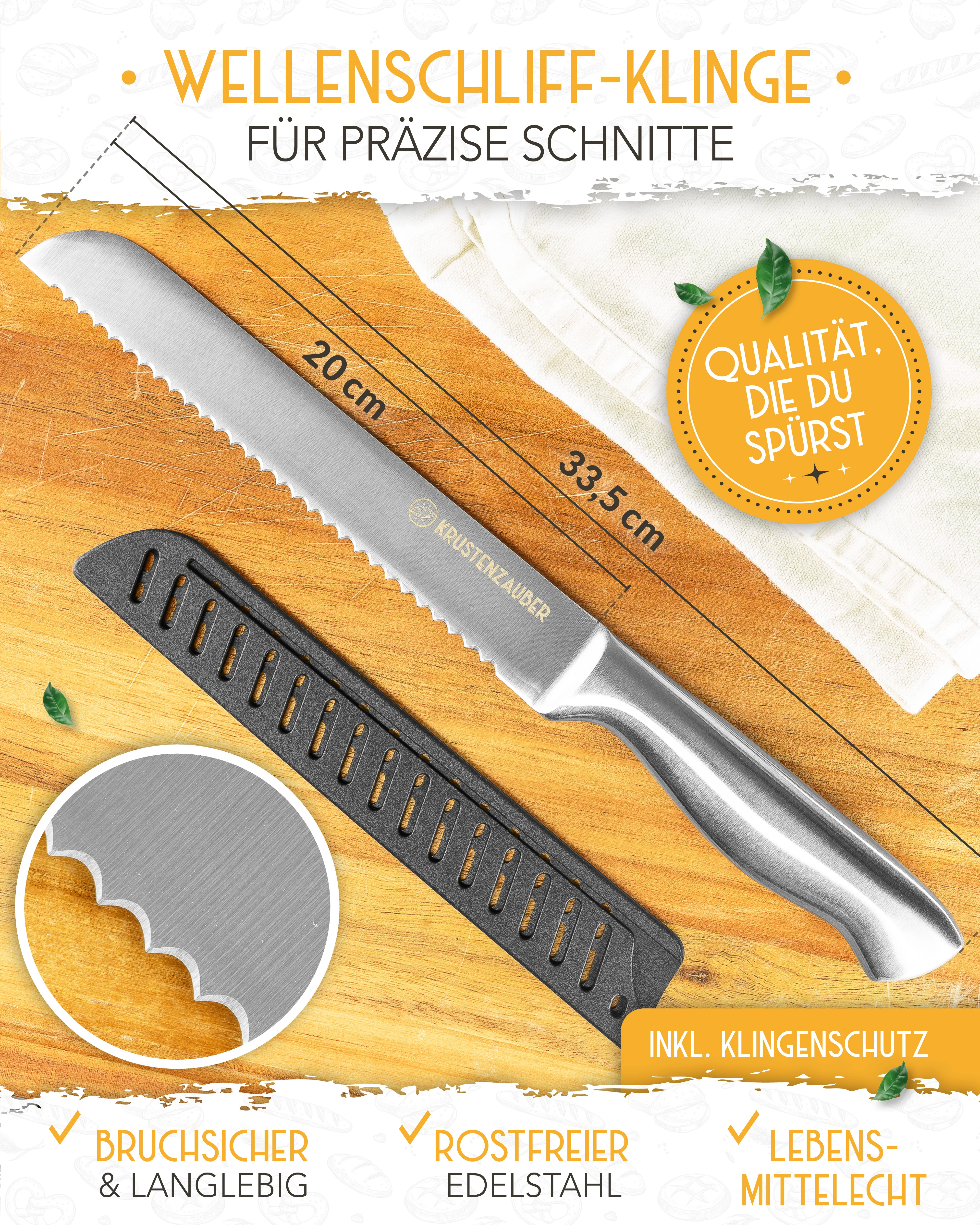 Brotmesser mit Wellenschnitt aus rostfreiem Edelstahl - Image 3