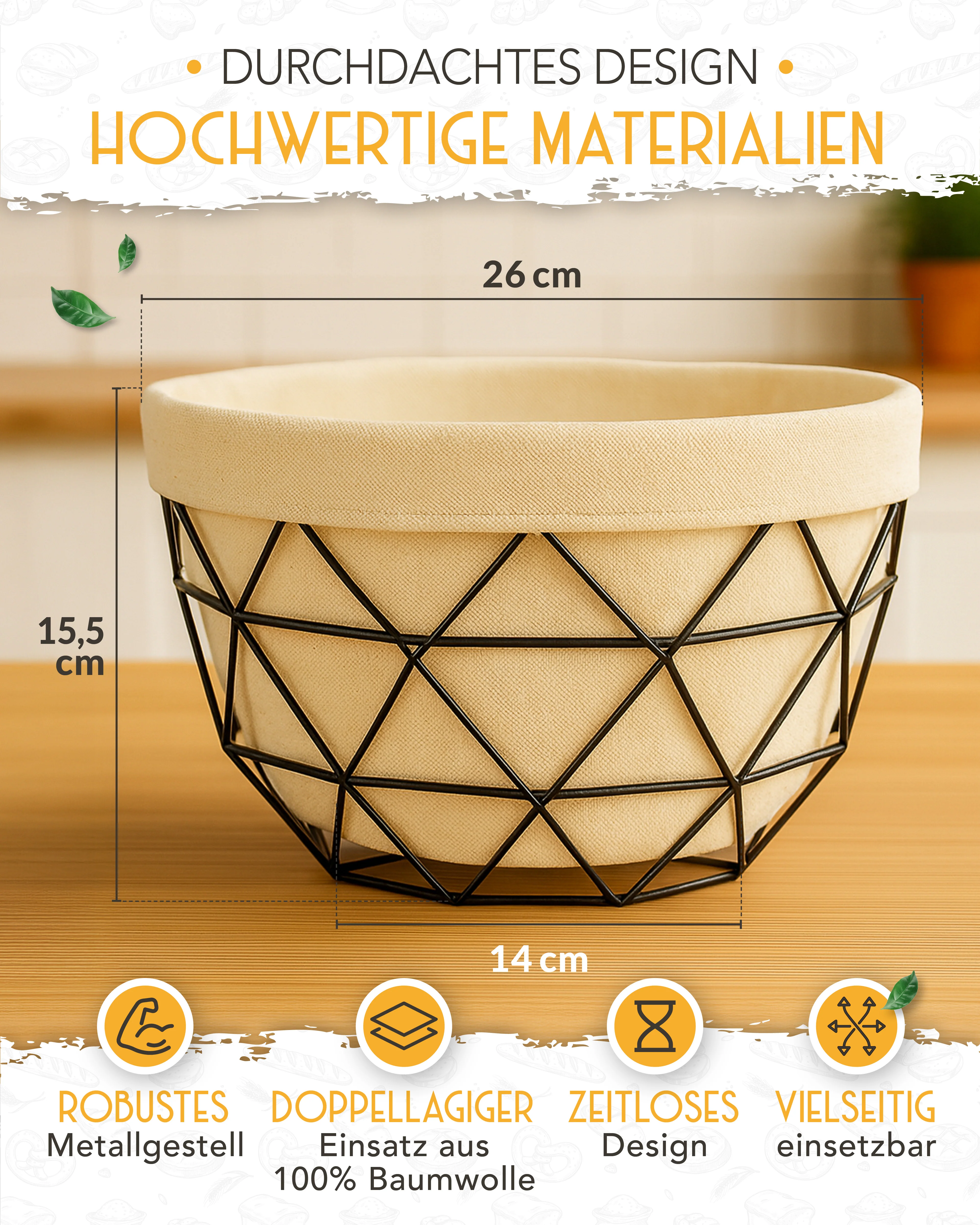 Brotkorb mit Metallgestell - Image 3