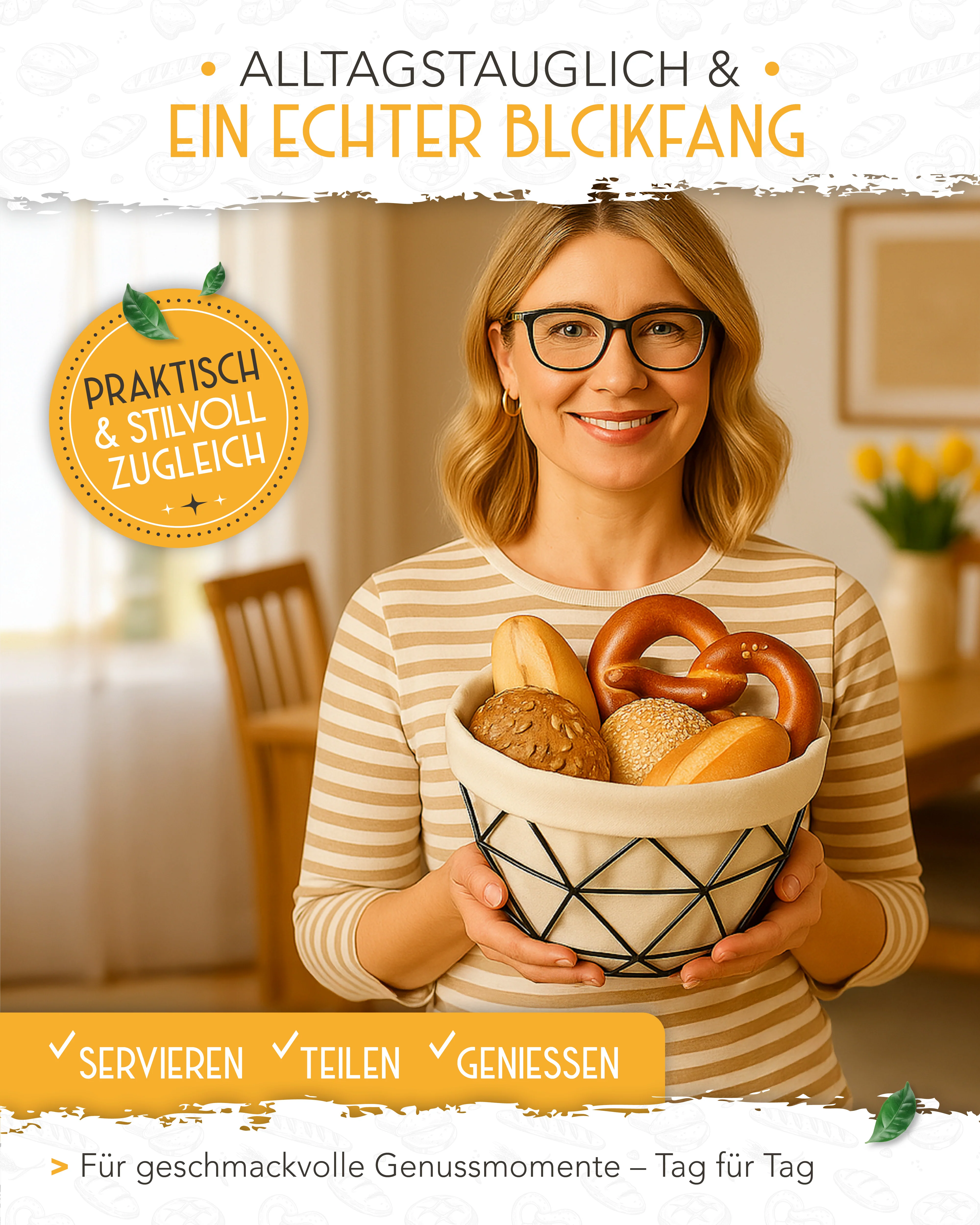 Brotkorb mit Metallgestell - Image 4
